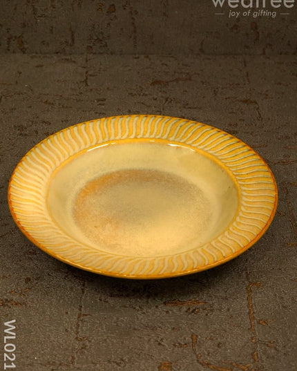 Pasta Plate - 8 Inch (Yellow & White) Wl0217 Ceramics