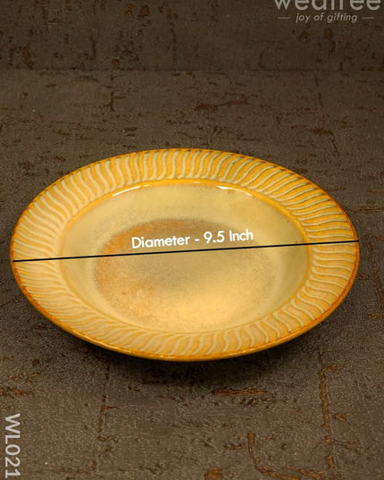 Pasta Plate - 8 Inch (Yellow & White) Wl0217 Ceramics
