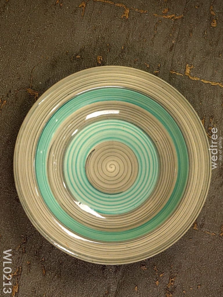 Pasta Plate (Small) - 7 Inch:  Light Green & Grey Wl0213 Ceramics