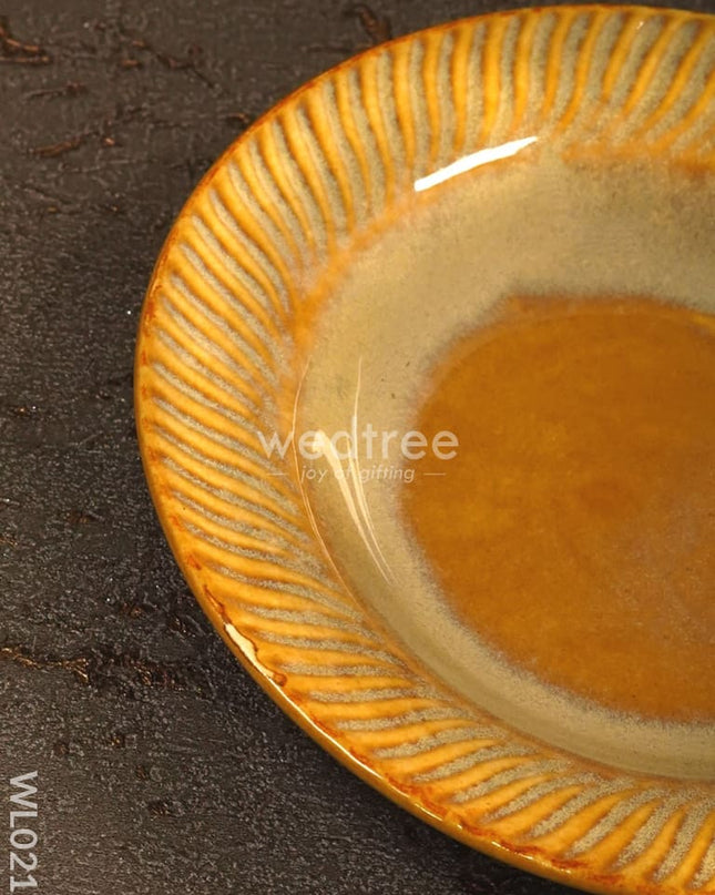 Pasta Plate (Small) - 7 Inch:  Yellow And White Wl0212 Ceramics