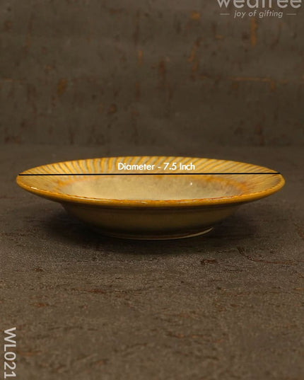 Pasta Plate (Small) - 7 Inch:  Yellow And White Wl0212 Ceramics