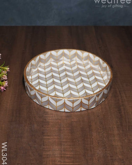 Pastel Green With Gold Digital Printed Tray - Set Of 2 Wl3047 Wooden Trays