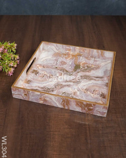 Pastel Pink Digital Printed Serving Tray - Set Of 3 Wl3042 Wooden Trays