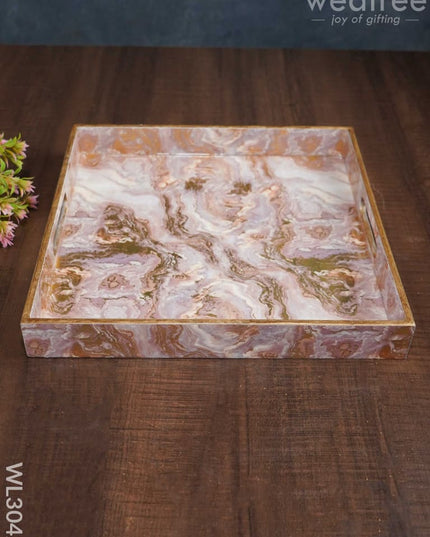 Pastel Pink Digital Printed Serving Tray - Set Of 3 Wl3042 Wooden Trays