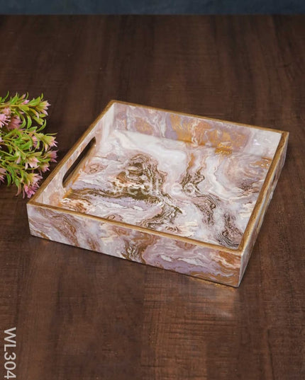 Pastel Pink Digital Printed Serving Tray - Set Of 3 Wl3042 Wooden Trays