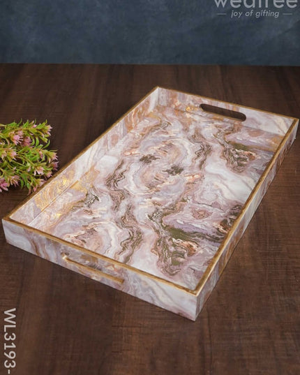 Pastel Pink Serving Tray - Wl3193 Big Wooden Trays
