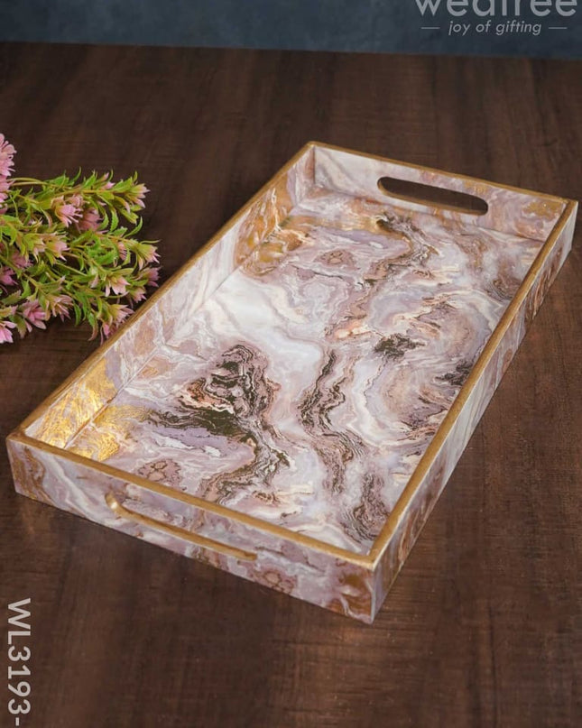 Pastel Pink Serving Tray - Wl3193 Medium Wooden Trays