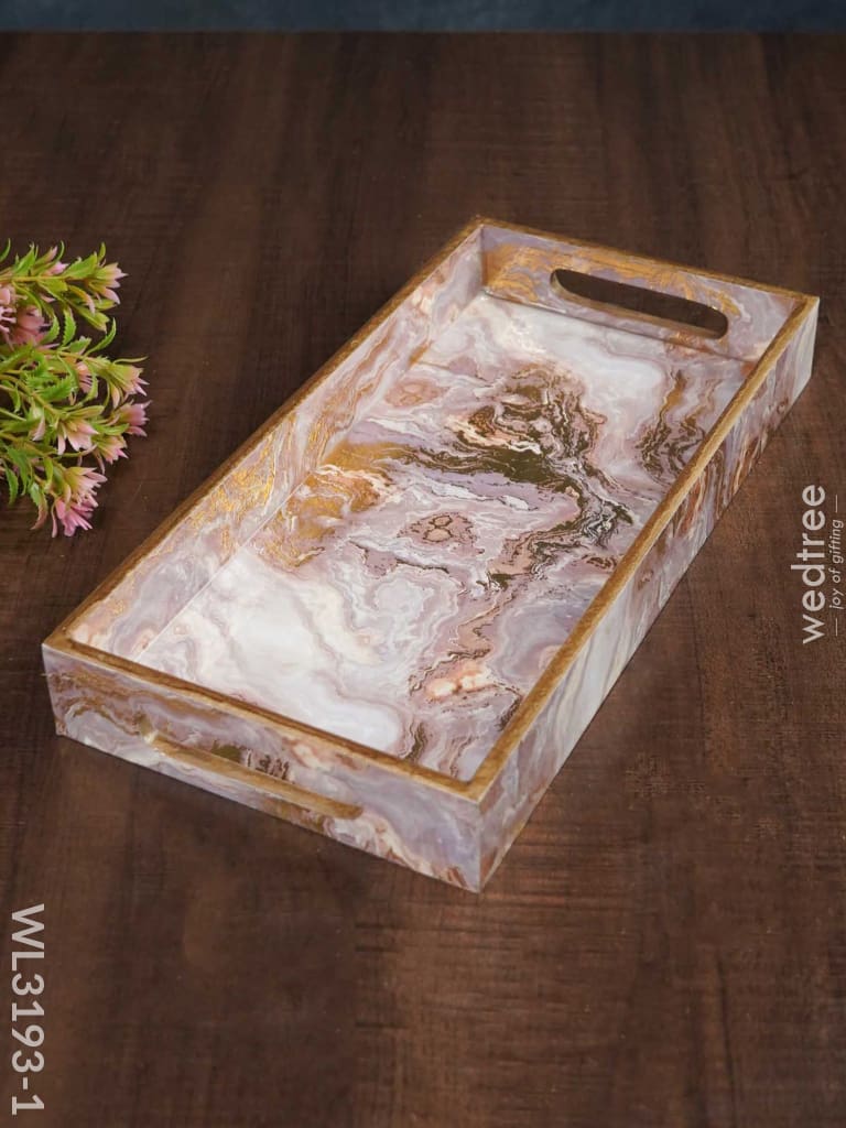 Pastel Pink Serving Tray - Wl3193 Small Wooden Trays