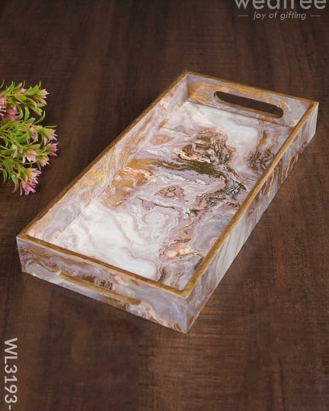 Pastel Pink Serving Tray - Wl3193 Small Wooden Trays