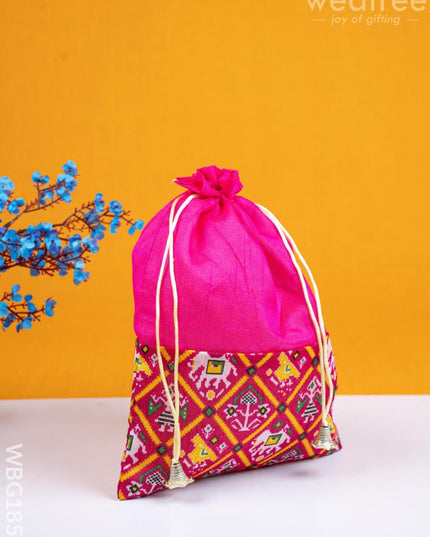 Patola Design String Bag - 8x11 inch - WBG1858 - String Bags