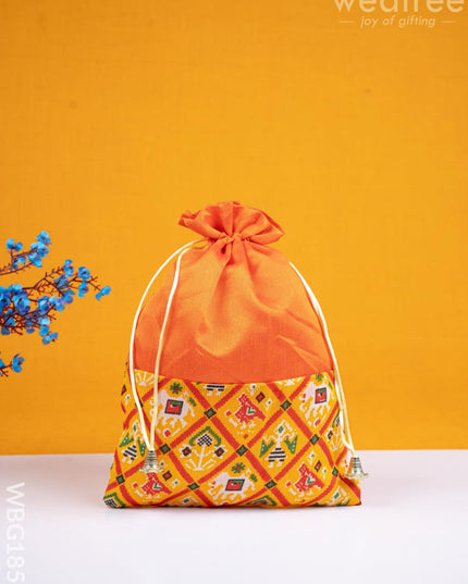Patola Design String Bag - 8x11 inch - WBG1858 - String Bags
