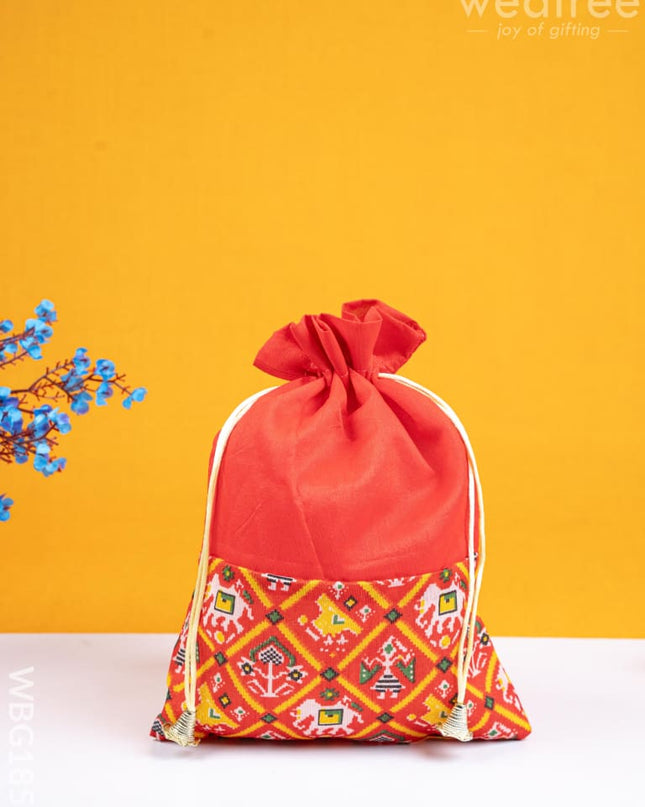 Patola Design String Bag - 8x11 inch - WBG1858 - String Bags