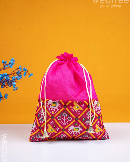 Patola Design String Bag - 8x11 inch - WBG1858 - String Bags