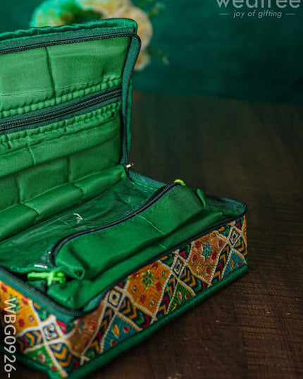 Patola Printed Jewel Organizer With Foldable Pouches - Medium Wbg0926 Jewellery Holders