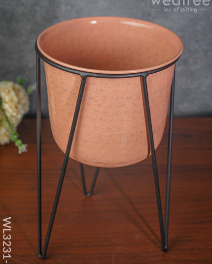 Peach Planter Pot & Stand - Wl3231 Big Planters