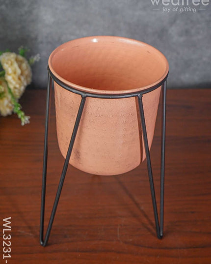 Peach Planter Pot & Stand - Wl3231 Medium Planters