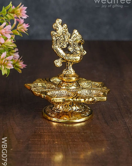 White Metal Peacock 5 Face Diya - Wbg0795 Divine Figurines