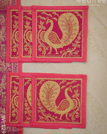 Peacock Design Cotton Table Cloth With Tea Coaster Covers - Wl1295 Dining Essentials