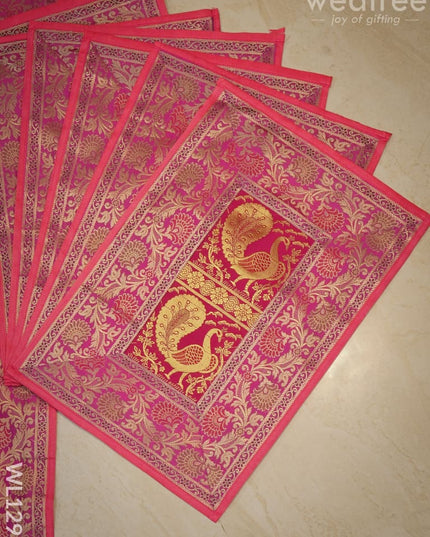 Peacock Design Cotton Table Cloth With Tea Coaster Covers - Wl1295 Dining Essentials