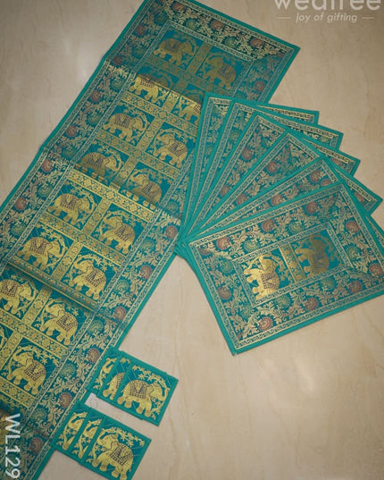 Peacock Design Cotton Table Cloth With Tea Coaster Covers - Wl1295 Dining Essentials