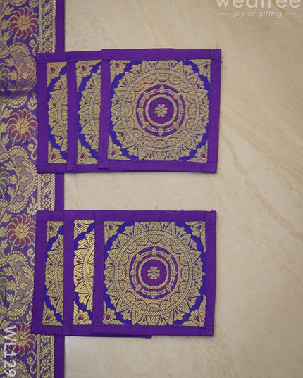 Peacock Design Cotton Table Cloth With Tea Coaster Covers - Wl1295 Dining Essentials