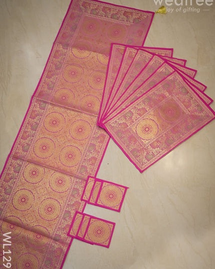 Peacock Design Cotton Table Cloth With Tea Coaster Covers - Wl1295 Dining Essentials