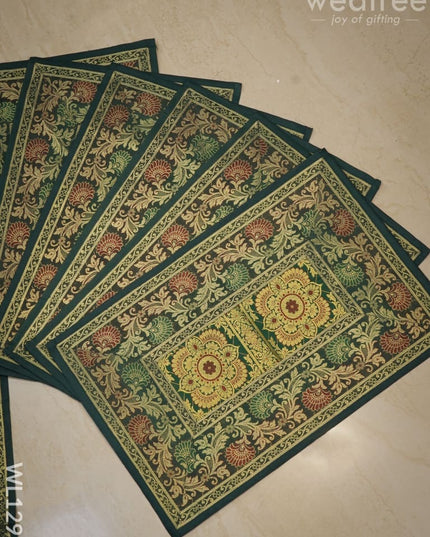 Peacock Design Cotton Table Cloth With Tea Coaster Covers - Wl1295 Dining Essentials