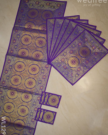 Peacock Design Cotton Table Cloth With Tea Coaster Covers - Wl1295 Dining Essentials