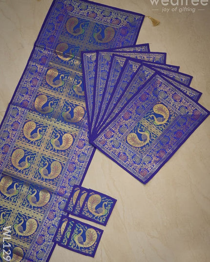 Peacock Design Cotton Table Cloth With Tea Coaster Covers - Wl1295 Dining Essentials