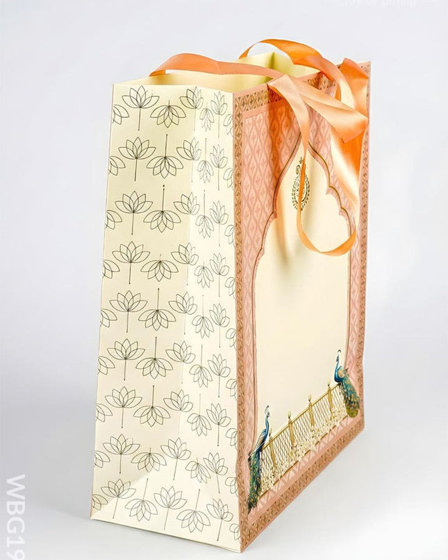 Peacock Design Paper Bag - 13x11 Inch - WBG1982 - Paper Bags