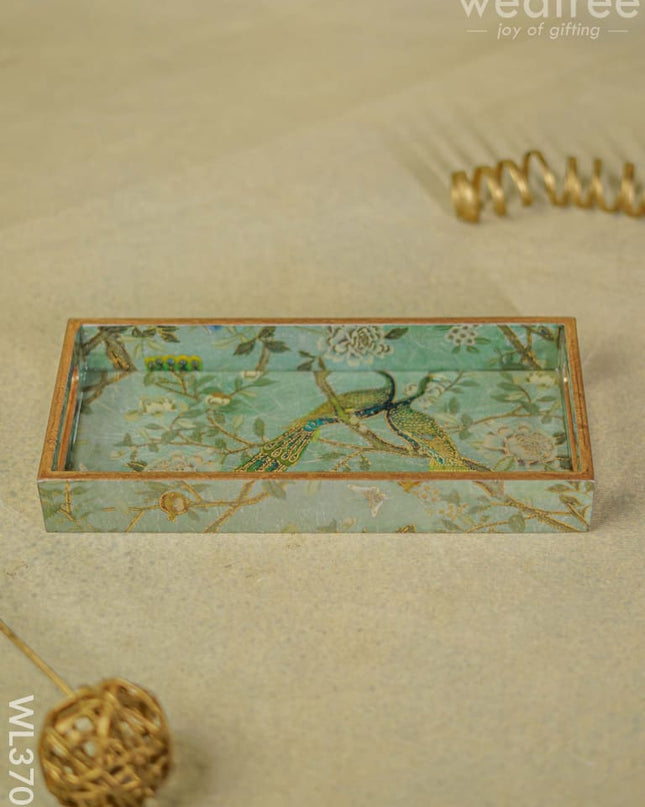 Digital Printed Peacock Tray - 11 X 5 Wl3709 Wooden Trays