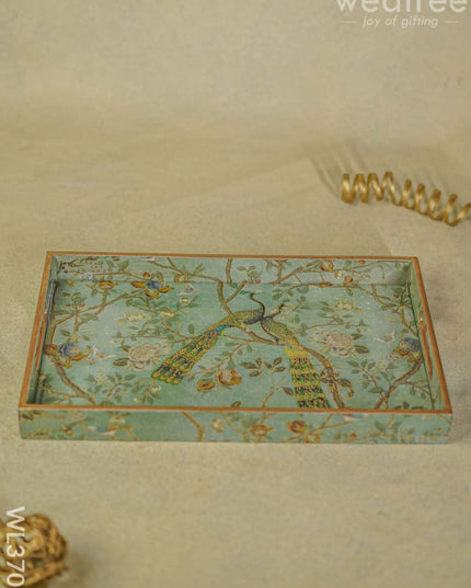 Digital Printed Peacock Tray - 15 X 9 Wl3705 Wooden Trays