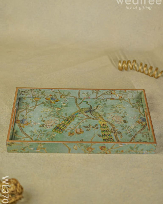 Digital Printed Peacock Tray - 15 X 9 Wl3705 Wooden Trays
