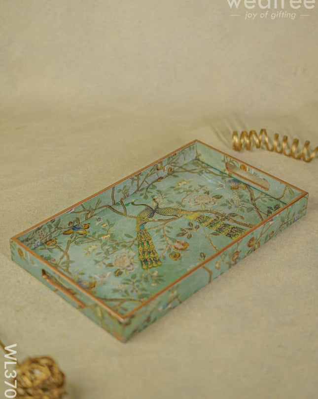 Digital Printed Peacock Tray - 15 X 9 Wl3705 Wooden Trays