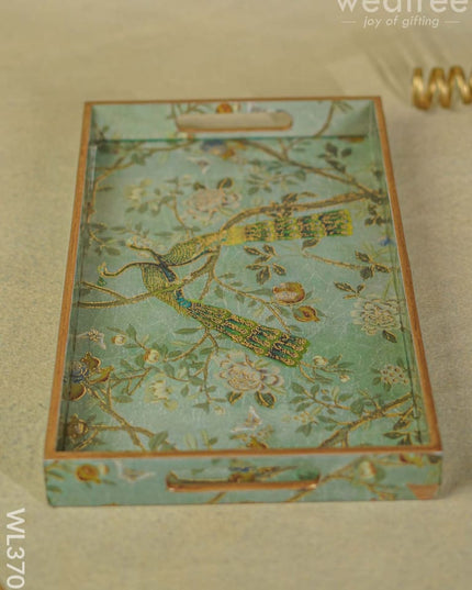 Digital Printed Peacock Tray - 15 X 9 Wl3705 Wooden Trays