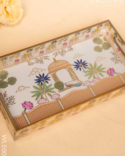 Digital Printed Peacock Tray - 13 x 7 inch - WL5009 Wooden Trays