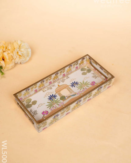 Digital Printed Peacock Tray - 13 x 7 inch - WL5009 Wooden Trays