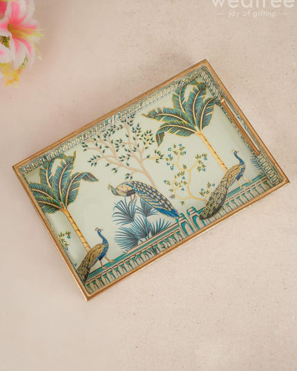 Digital Printed Peacock Tray - Wl4443 Wooden Trays