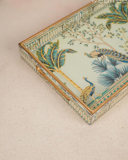 Digital Printed Peacock Tray - Wl4443 Wooden Trays