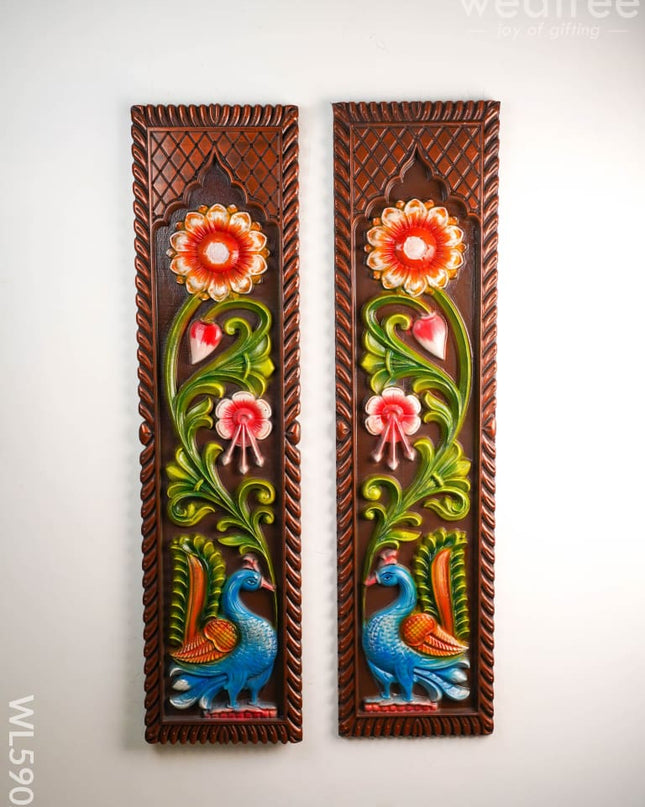 Peacock Wall Hanging Frames - Set of 2 - 47 inch - WL5902 - Frames