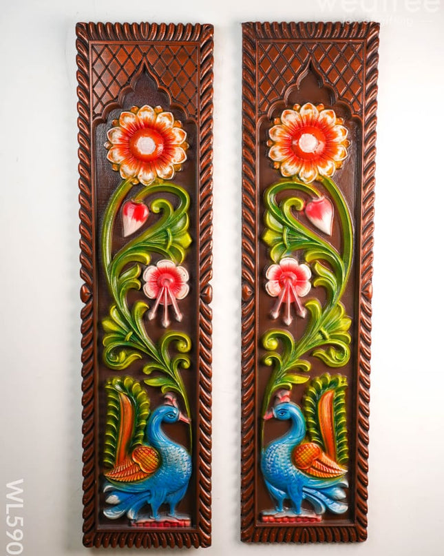 Peacock Wall Hanging Frames - Set of 2 - 47 inch - WL5902 - Frames
