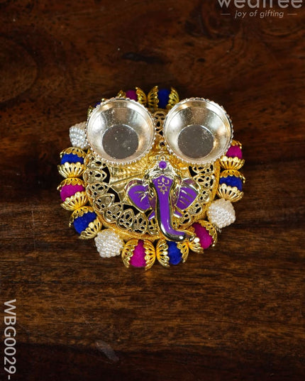 Pearl Ganesh Kumkum Holder - Wbg0029 Holders
