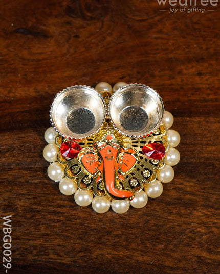 Pearl Ganesh Kumkum Holder - Wbg0029 1 Holders