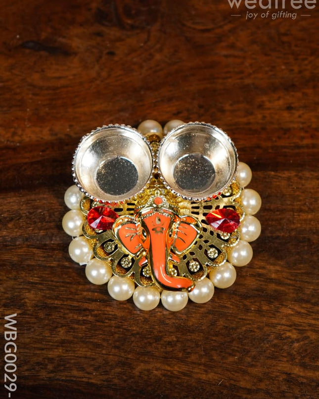 Pearl Ganesh Kumkum Holder - Wbg0029 1 Holders
