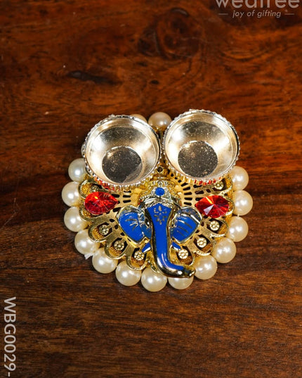Pearl Ganesh Kumkum Holder - Wbg0029 Holders