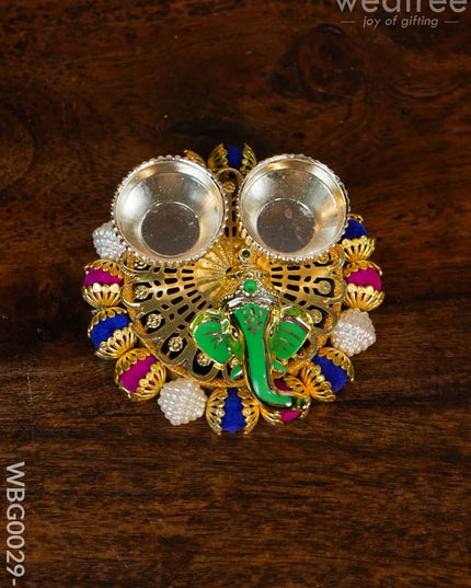 Pearl Ganesh Kumkum Holder - Wbg0029 Holders