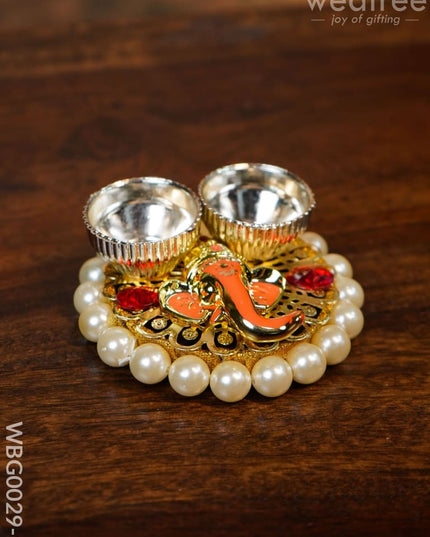 Pearl Ganesh Kumkum Holder - Wbg0029 Holders