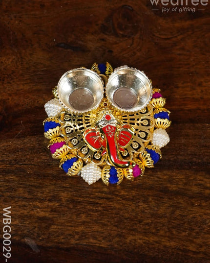 Pearl Ganesh Kumkum Holder - Wbg0029 Holders