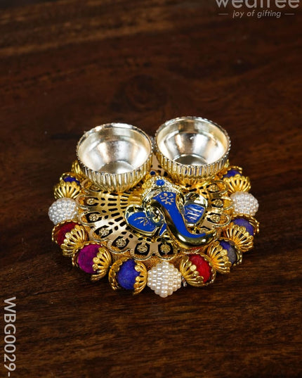 Pearl Ganesh Kumkum Holder - Wbg0029 Holders