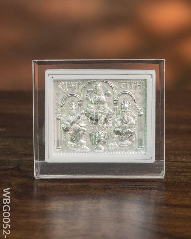 Photoframe With Stand Silver Plated - Lakshmi Ganesh Saraswathi Small Wbg0052-5 German Photo Frame